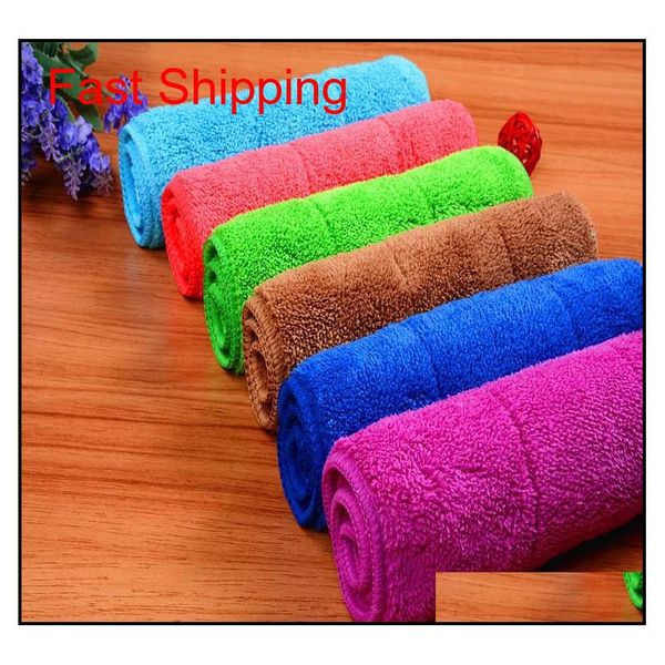 

polyester coral fleece scouring pad double sided absorbent cleaning rag kitchen thickened quick dry dish towels wash qylewt bdesports