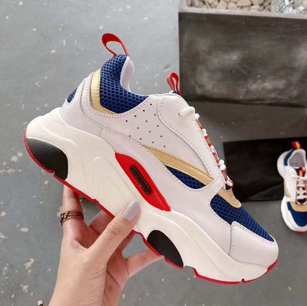 

fashion real leather handmade multicolor gradient technical sneakers men women famous shoes trainers 49, Black
