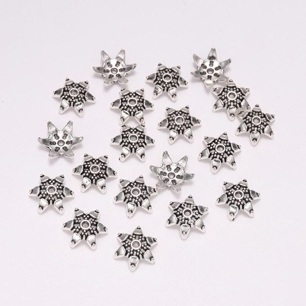 

20pcs lot 12mm tibetan hexagram loose sparer apart end bead cap for diy jewelry making finding earrings earrings h jllraa, Silver