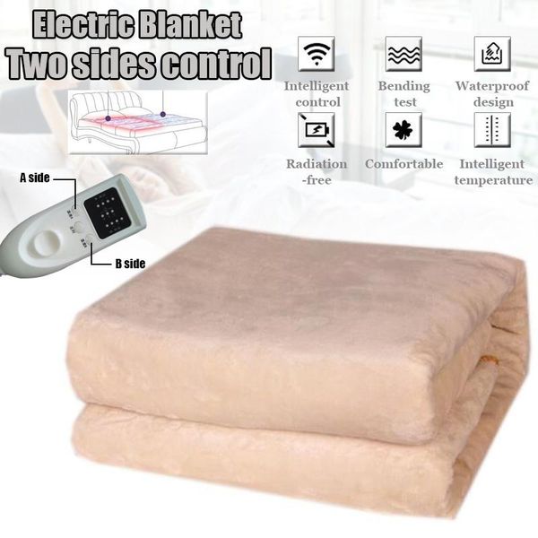 

2-в-1 фланель electric blanket 170 * 190см thicker нагреватель timing control грелка с подогревом ковер термостат отопление быстро безопасно