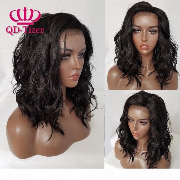 

2019 new exploded european and american real women's front lace chemical fibre mid-length straight hair wig manufacturers spot whole, Black