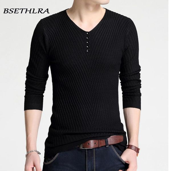 

bsethlra 2020 winter v neck sweater men cashmere pullover sweater mens knitted sweaters pull menl's slim fit homme1, White;black
