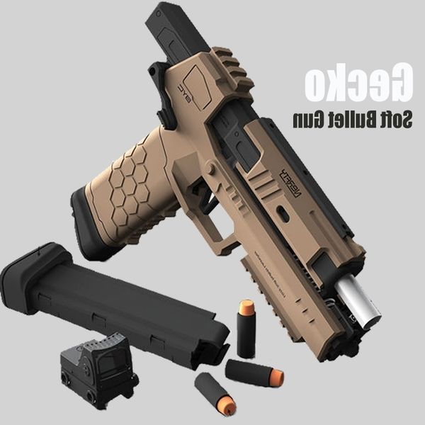 

21444 types nylon launcher soft bullet airsoft toys gun ejection handgun for boys outdoor sports cs air pneumatic guns chrismas gift