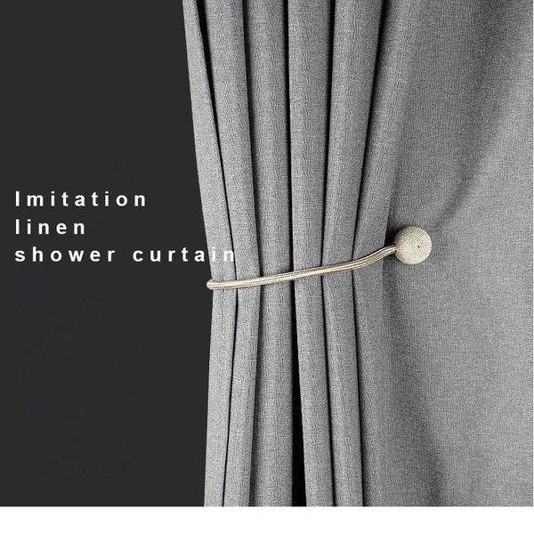 

японские ткани душевые занавески утолщение имитационные льняные водонепроницаемые ванна полиэстер ванна роскошные крючки золото винтаж wmtuh
