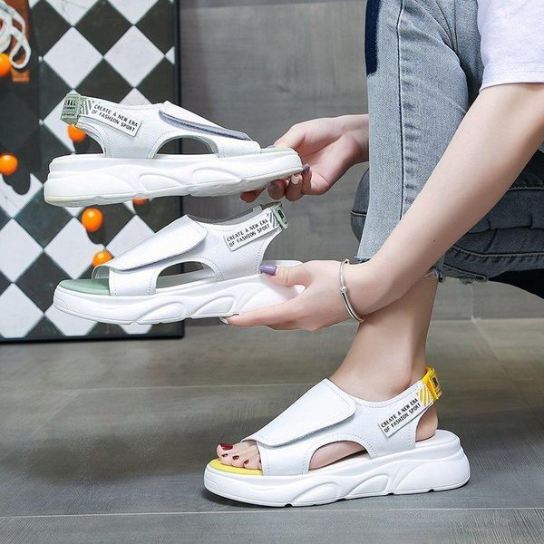 

women's sandals 2020 new women's shoes summer thick-soled comfortable sandals ladies flat ladies1, Black