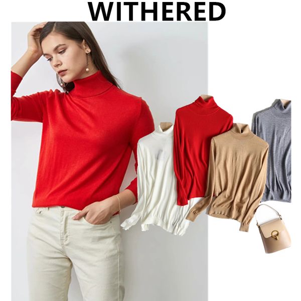 

withered england style simple and fashion winter sweaters women pull femme multicolor turtleneck sweaters women pullovers c1121, White;black