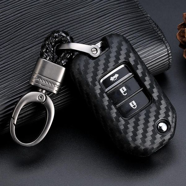 

ключ для силиконовых автомобилей для honda civic accord accord odyssey euro craider jade 2014 2016 carbone fiber pattern car key держатели h