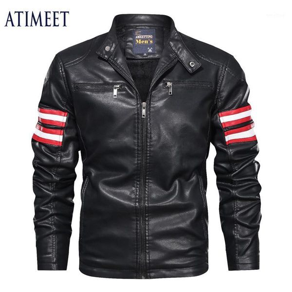 

mens leather jackets autumn and winter motorcycle male pu coats biker faux leather men fashion outerwear1, Black