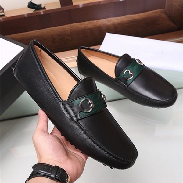 

loafers leather men casual shoes fashion comfortable breathable men dress shoes oxfords wedding party men's business shoes, Black