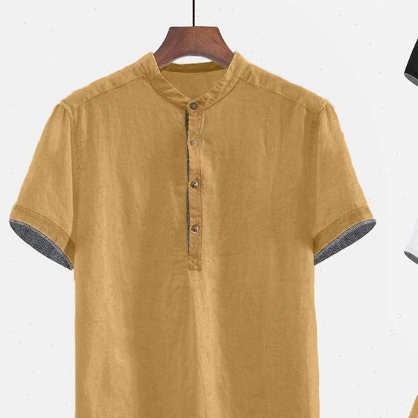 

3x mens baggy solid cotton linen short sleeve button plus size shirt men clothing soft comfortable mens shirt, White;black