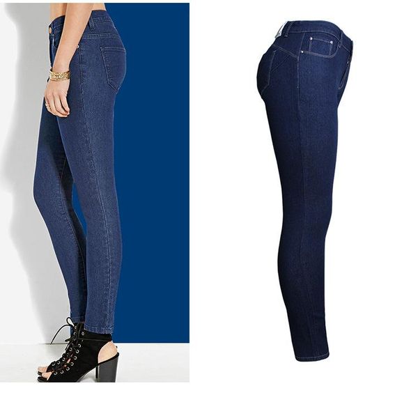 

women's jeans women push up hip pencil lift skinny cotton high elastic pocket leggings woman stretch slim fit denim pants trousers, Blue