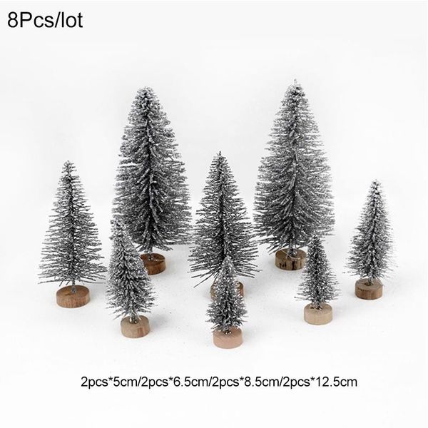 

8pcs lot mini christmas tree diy fake pine trees deskchristmas ornaments xmas party navidad gifts new year home decorations bbyqlo