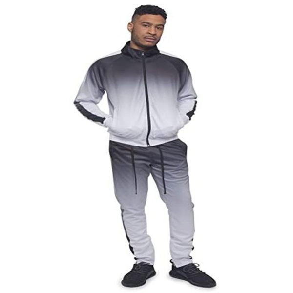 

gradient color mens cousssuit повседневная наборных наборов для людей для мужчин с капюшоном с капюшоном с капюшоном вскользь, Gray