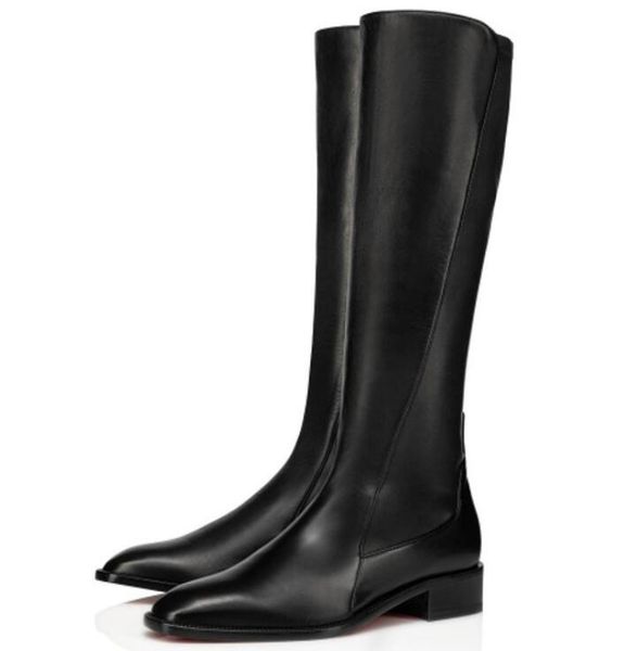 

luxury red bottom luxe designladies long boots tall boot bianca botta waterproof platform leather suede knee-boot tall boot party wedding, Black