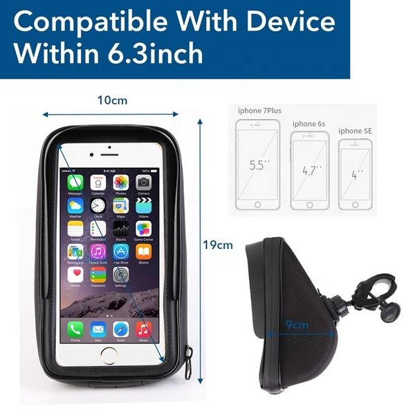 

4fds2awmount touch handlebar screen waterproof bike bag bicycle mobile phone holder