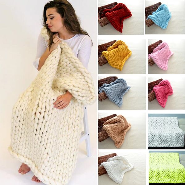 

13 color 60*60cm polyster knitted blanket handmade crochet linen woolen bed sofa plane blanket in p christmas gifts wx9-200