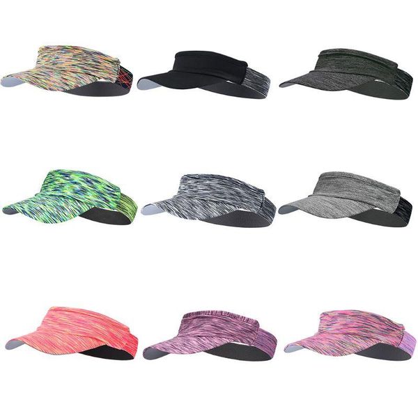

Unisex Outdoor Running Visor Cap Multicolored Headband Empty Top Sports Sun Hat 2XPD, Blue;gray