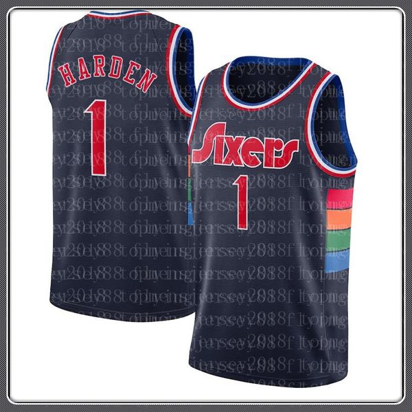 Joel 21 Embiid Jerseys JAME 1 S Harden Tyrese 0 Maxey City Basketball Jersey Allen 3 Iverson Shirt Costurado Logos