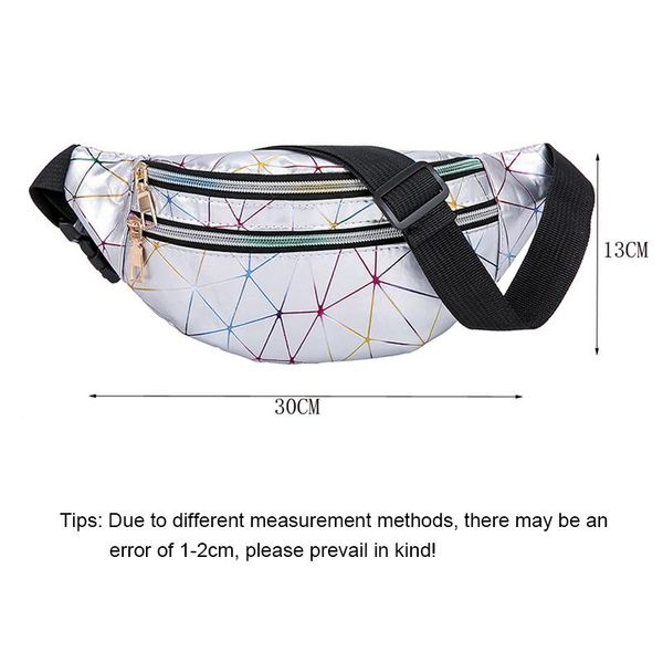 

swdf fashion holographic fanny pack women's belt bag female waist bags laser chest phone pouch lady banana purse bum bag kidney
