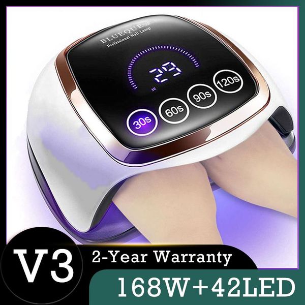 

blueque v3 led uv lamp ptherapy 168w nail lamp large space nail gel dryer quick dry professional for manicure