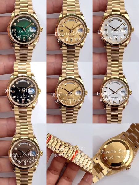 

9 style midsize watches mens automatic cal.3255 women's watch yellow gold ladies day date 128238 men ew factory eta 36mm wristwatches, Slivery;brown
