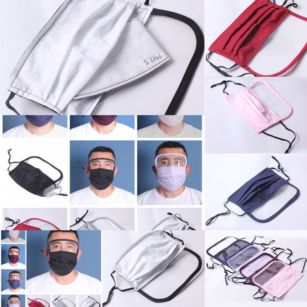 

new 2 mask in 1 shield dust masks full face protection anti fog washable reusable mouth cover pzz2