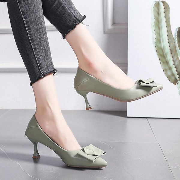 

dress shoes button decoration high heels women concise pointed toe pumps pu leather stiletto office work thin1, Black