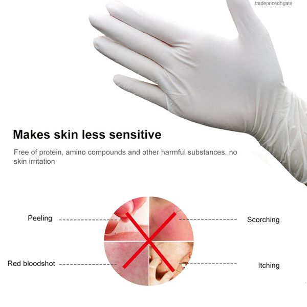 

acid 100pcs non-slip disposable white and alkali nitrile laboratory rubber latex gloves household cleaning products stock