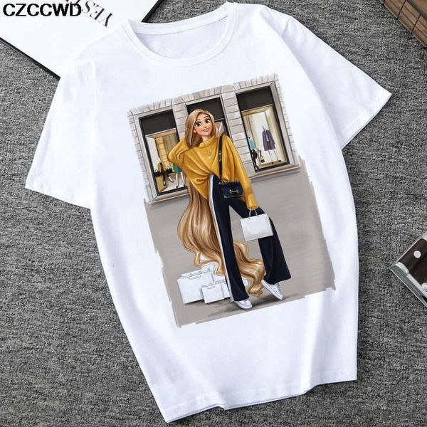 

czccwd poleras mujer de moda 2019 белая футболка harajuku мода принцесса футболка досуг уличная одежда хипстерская эстетика футболка, White