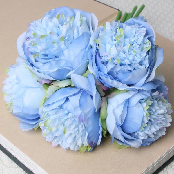 

5big heads 11cm diameter rose pink peony artificial flowers bouquet fake flower for home bride wedding decoration marria bbykjz