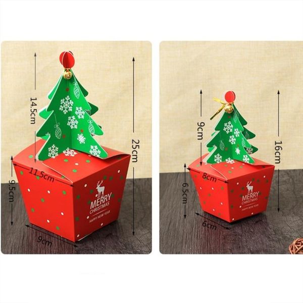 

lbsisi life 50pcs lot christmas eve fruit box candy christmas decoration tree cookie box peace gift boxes with bell jlldlb