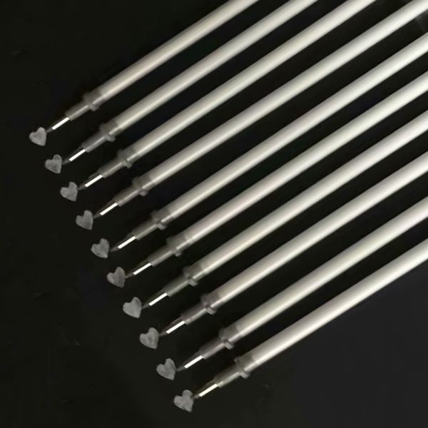 

3/9/10pcs/set 0.7mm white ink color p album gel pen refill stationery office school learning gel pen gift for kids, Black;red