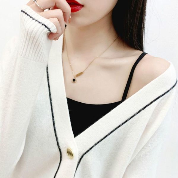 

cashmere autumn and winter women's loose v-neck cardigan outdoor short coat sweater bottoming kg-241, White