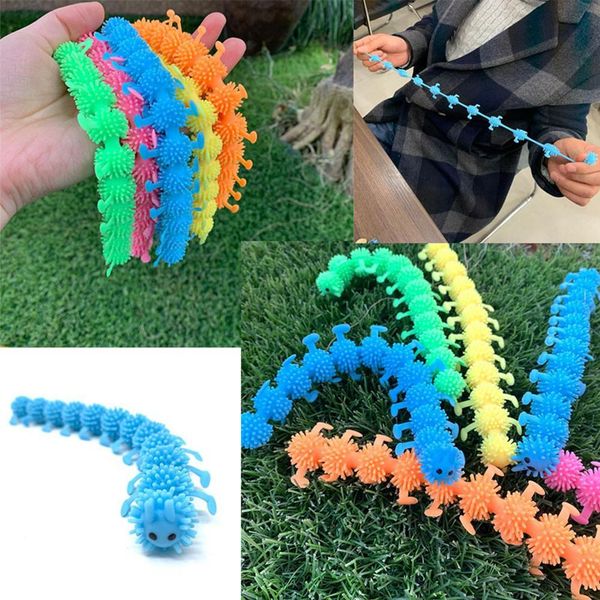 

new colorful toys elastic tpr unzip rope worm caterpillar kids trick decompression toy children prank toys
