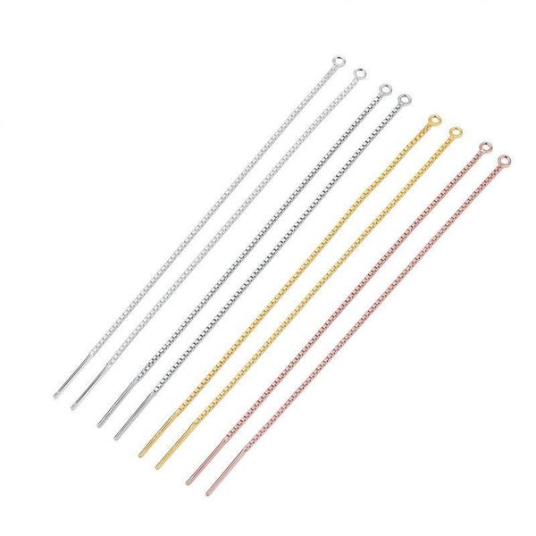 

2pcs drop earring line 925 sterling silver 9cm long connector chain for tassel earrings making diy ear jewelry charm linker h qylyof
