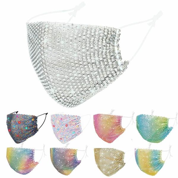 

factory bling face mask fashion face masks men women diamond facemask personalized mask with diamond sunscreen anti-fog