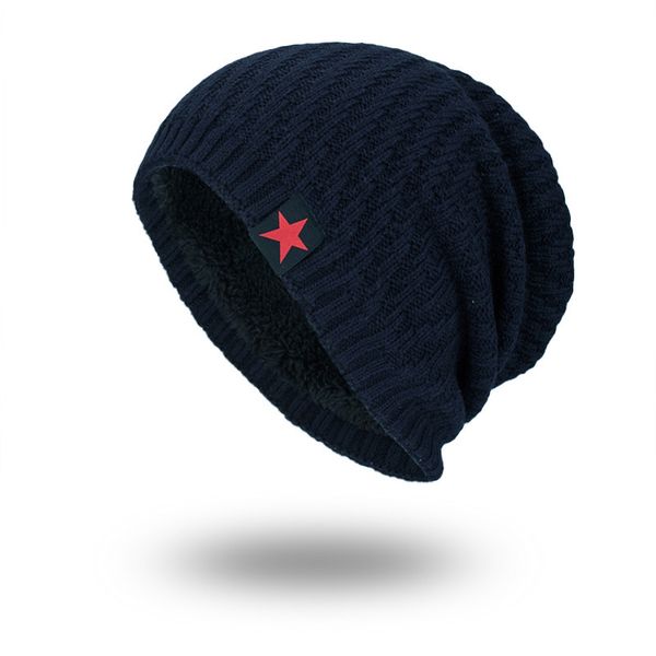 

new tide mens hip-hop style winter keep warm windproof caps handmade knitted skull thicken caps hats, Blue;gray