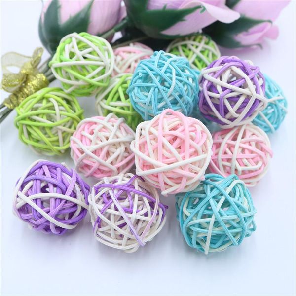 

15pcs 3cm double colorful rattan ball ornaments sepak takraw home ornament christmas birthday wedding party decorations bbygbr