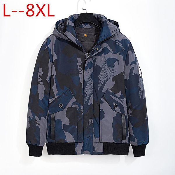 

6xl plus size 5xl 8xl 4xl camouflage parkas 90% white duck down snow warm hooded windproof winter jackets men kg-32, Black