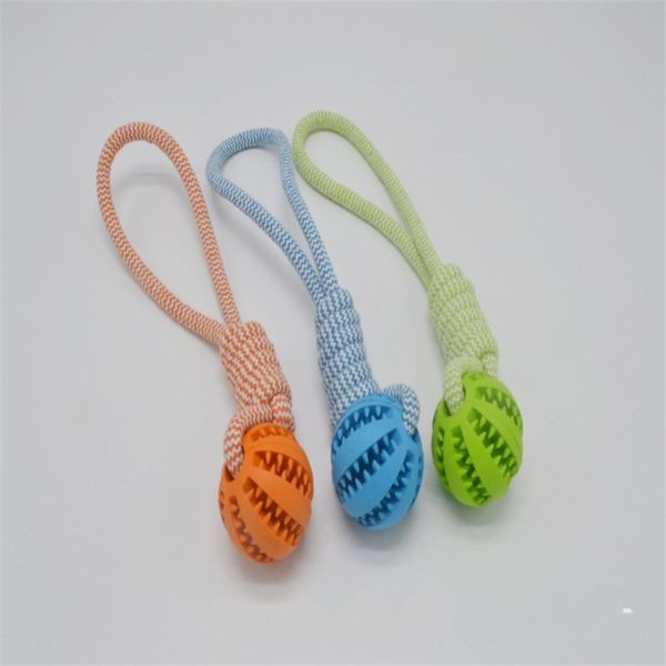 

dogs leaky balls bite cotton rope ball new pattern interaction cats pets supplies toys chewingbite solid color 8dh m2