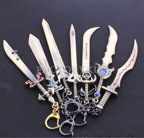 

lol 1 legends pcs weapons league of 15 types champions model keychain pendant ring [1, Silver