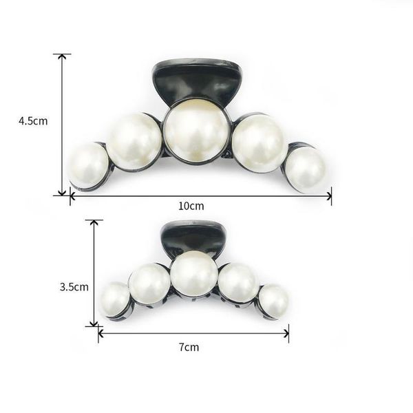 

white black pearls imitation hair claws for women korean pearl hairpin horsetail hair clips for girls hair styling acc qylknp, Black;brown