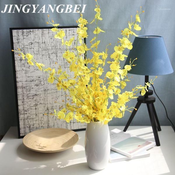 

100cm silk oncidium orchids artificial flowers simulation flower dance orchid continental for wedding home decoration1