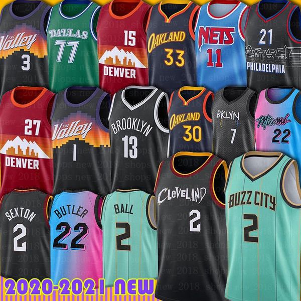 

collin lamelo sexton ball jersey kevin 7 durant harden jimmy irving butler devin steve booker nash basketball luka jamal doncic murray men, Black;red