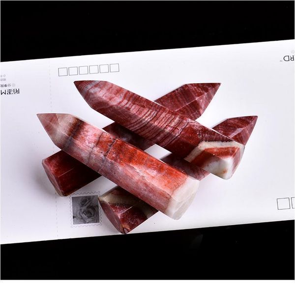 

1pc natural rhodochrosite crystal to improve mood healing point gemstone hexagonal column stone mineral home de jllahy, Black