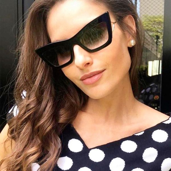 

sunglasses cat eye women 2021 vintage small frame gradient sun glasses for sunglass metal legs oculos uv400, White;black