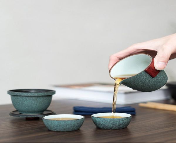 

luwu ceramic teakot gaiwan с 2 чашками чайных наборов портативный туристический чай набор с дорожной сумкой wmtslq