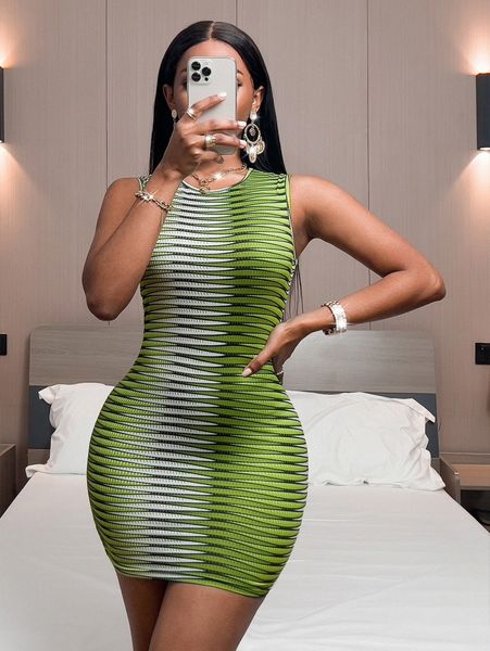 

sxy geo print bodycon dress 58ya#, Black;gray