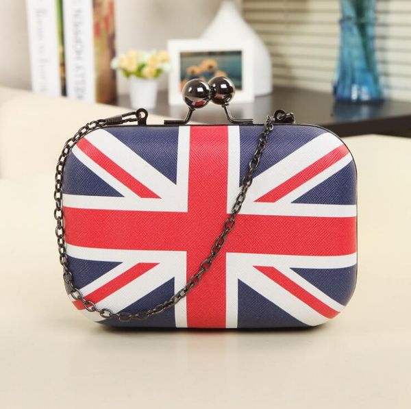 

national flag pu bag fashion shoulder crossbody cosmetic bags trendy female totes chain handbag bridesmaid bag