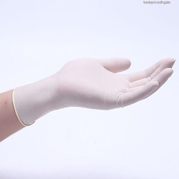 

100pcs food nitrile white rubber latex disposable good laboratory cleaning plastic thick durable gloves